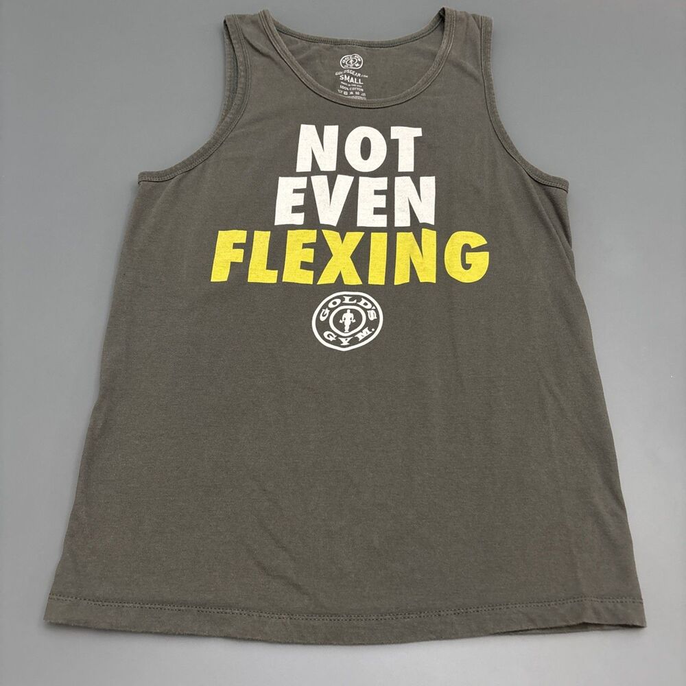 Golds Gym Tank Top Size S Gray Sage Made in USA Gym Muscle Workout Gorpcore